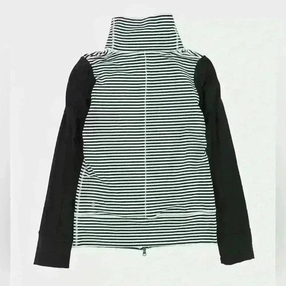Lululemon Daily Yoga Mint Moment Full Zip Jacket Black/Mint Green Stripe - Picture 4 of 4